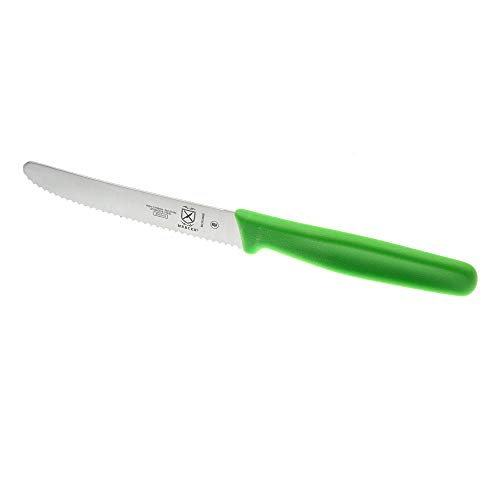 Image of Mercer Culinary Rounded Tip Wavy Serrated Bar Knife, Green, 4.3 inch