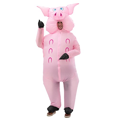 Arokibui Inflatable Pig Costume - Funny Animal Blow up for Cosplay Party Festival, Halloween - Full Body Unisex Fancy Dress