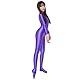 LEOHEX Satin Spandex Catsuit Glänzender Ganzkörper Damenkostüm Ohne Kapuze Ganzanzug Zentai Overalls Stretch Bodystocking(L,Violett)
