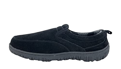 Image of Clarks Mens Slipper with Suede Leather Upper SAB30194A - Closed Back with Double Gore and Removable Insole - Indoor Outdoor House Slippers For Men