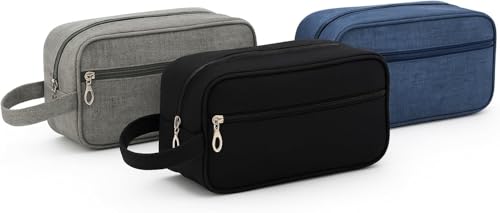Necessaire Viagem Masculina Feminina com 2 Compartimentos, Alça Lateral, Alta Capacidade, Compacta, Resistente, Ideal para Banheiro, Cosméticos, Higiene Pessoal e Organizador de Mala (Preto)