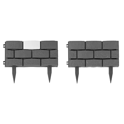 Mojawo 7,2 Meter LED leleuchtete Solar Beetumrandung Steinoptik 16 Stück...