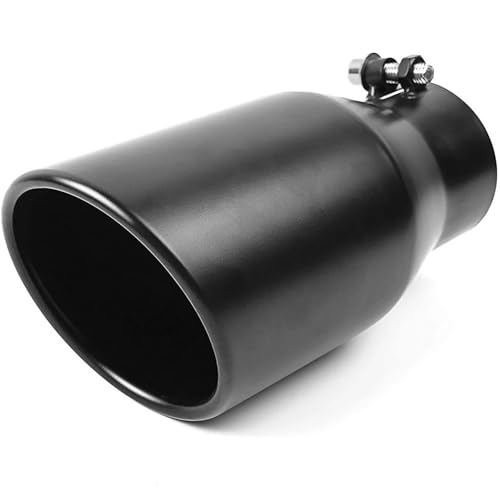 Silenziatore Terminale Terminale Scarico In Acciaio Inossidabile, Ingresso Da 3 Pollici, Uscita Da 4,5 Pollici, Lunghezza Totale Da 9 Pollici, Superficie Verniciata Nera Terminale Scarico Per Auto