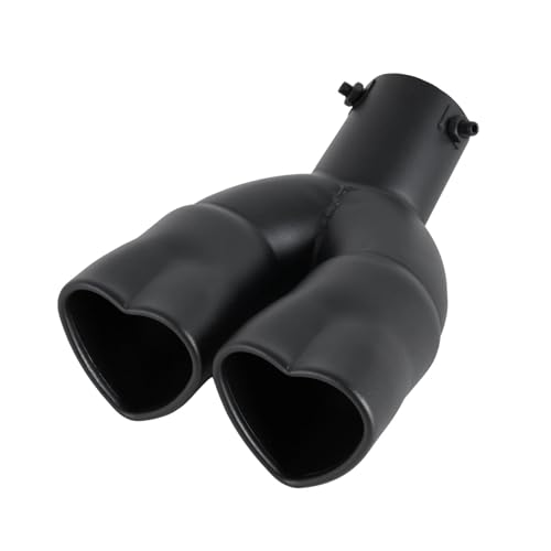 Tubo escape del coche 1 pieza de piezas de coche con diseño en forma de corazón, acero inoxidable, puntas de escape negras, silenciador, tubo de escape Tubo silenciador escape(Black-4)