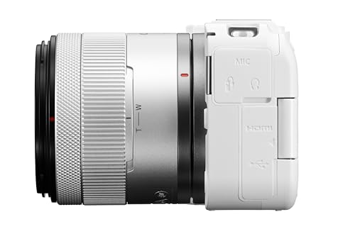 Image of Canon EOS R50 V Mirrorless Camera Kit with RF-S14-30mm F4-6.3 is STM PZ Lens - White | 24.2 MP APS-C Sensor, 4K Video, Compact Design