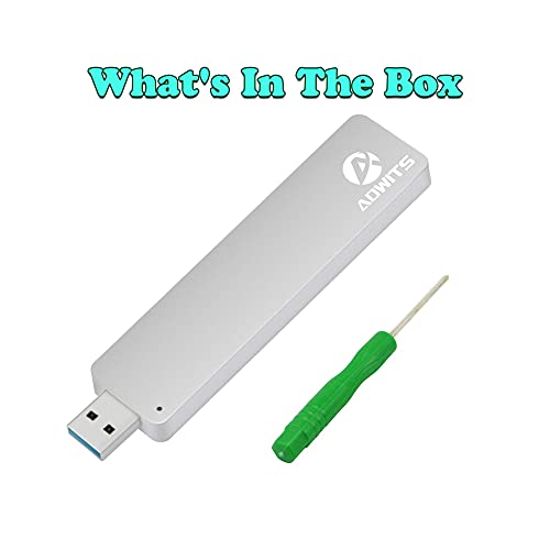 USB 3.0 UASP to SATA NGFF M.2 2230/2242/2260/2280 Key B or B&M SSD SuperSpeed Adapter, Cordless External Enclosure Case for Samsung 850 EVO, DREVO Crucial Solid State Drive & More, Silver