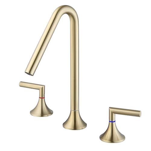 Mitigeur de lavabo 3 trous chromé avec double levier et bec rotatif à 360°