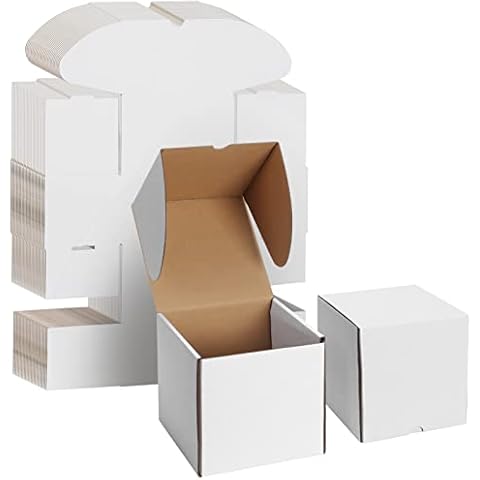 WIFTREY 6x6x6 + 7x5x4 White Shipping Boxes for Small Business Cover