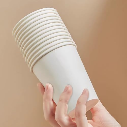 image for MOUMOULIFE 100 count 12 oz Coffee Cups, Leak-Proof Paper Cups 12 oz, S