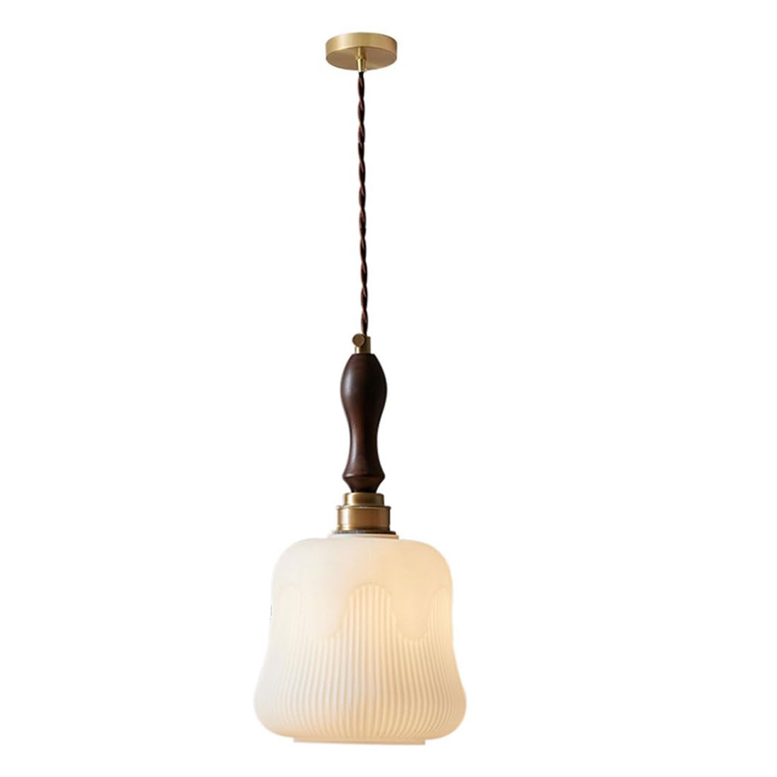 Lámpara de techo de 1 luz con tulipa blanca para comedor y pasillo