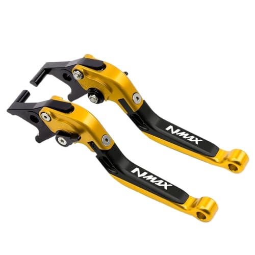 のためにヤマハ NMAX 160/155/125 2015年以降対応 クラッチレバー ブレーキレバーセット 調整可能 折りたたみ式ハンドルレバー オートバイ用(Yellow)