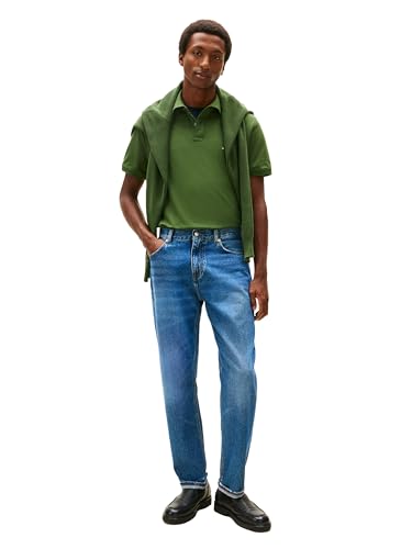 Image of Tommy Hilfiger Men's Short Sleeve Polo Shirts in Classic Fit with Stretch and Organic Pique Cotton