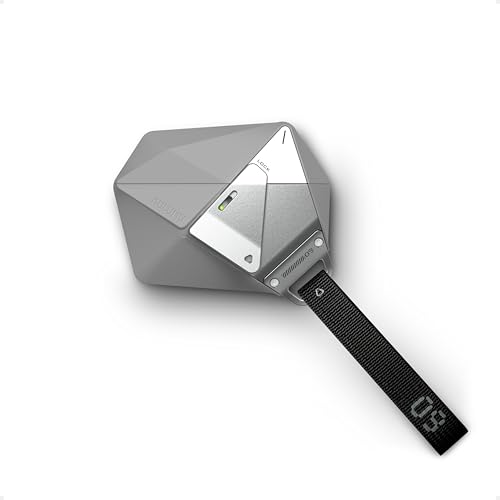 Aulumu A09 Geometric AirPods Pro Case [2nd/1st Generation] with Lock | Protective Cover with Nylon Buckle | Alloy Armour | Compatible with Apple AirPods Pro(2023/2022/2019) - Gray