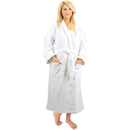 ForPro Professional Collection Luxury Velour Bath Robe, 100% Cotton, Ultra