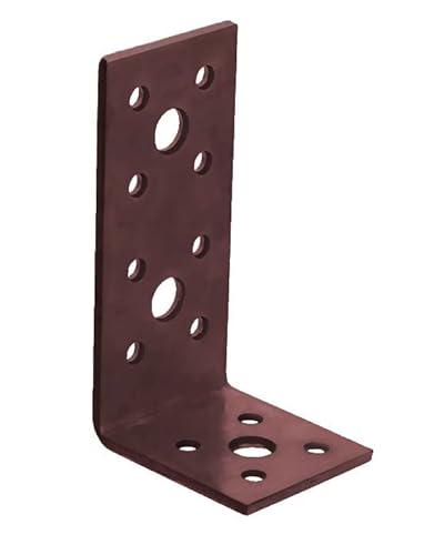 BPC Fixings Conjunto de 10 suportes angulares com revestimento duplo, 90 mm de comprimento x 45 mm de largura x 40 mm de altura