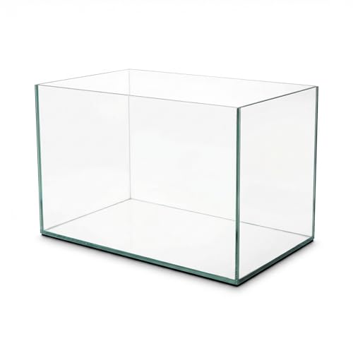 Pondlife Aquarium 30x20x20 cm, 12 Liter Glasbecken ohne Rahmen, 4 mm Floatglas, geschliffene Kanten, Süß- und Salzwasser geeignet, mit Unterlage