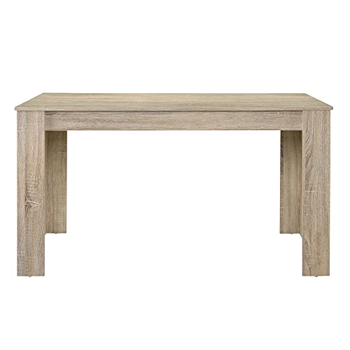 [en.casa] Table de Salle à Manger Nora Chêne Robuste Brun Clair 140 x 90cm