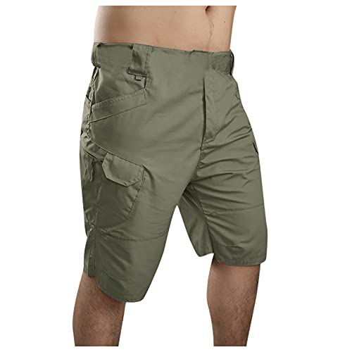 Bermudas Cargo para Hombre Ajuste Relajado Verde Militar miniatura 1