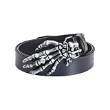 SARDFXUL Cowboy Belt For Men Fashion Male Wide Belt Gothic-Style Skeleton Hand Pin Buckle Belt For Jeans Pants Men’s Accessories Cloth