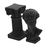 museo david miguel angel florencia Decoración de estatua griega de resina: la figura de david y la columna romana se puede utilizar para decoración de jardín o regalo de inauguración de la casa para familiares o amigos en días únicos.