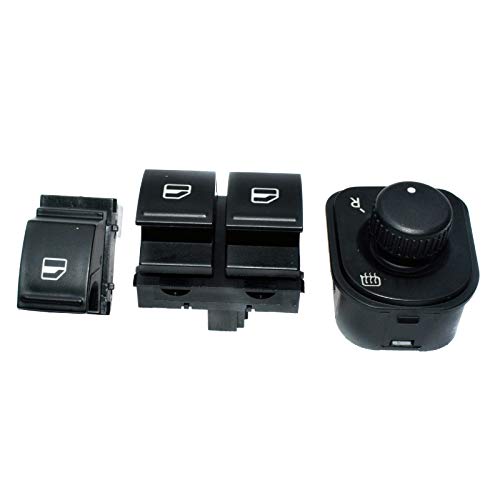 Ensemble de boutons de commutateur de fenêtre - Lot de 3 - 1K0959565K - Pour Passat, B6, Eos, Golf, MK 5, GTI, Tiguan