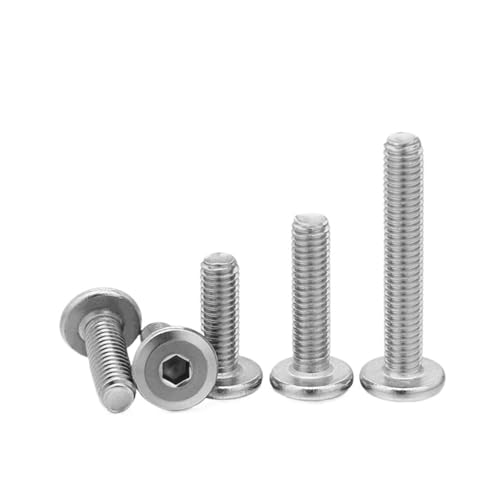 VirtuWard 100個/ロット 304 ステンレススチール 大型フラット六角 六角穴付きボルト 家具用ネジ コネクタ ジョイントボルト M3 M4 M5 M6(45mm x100pcs,M5)