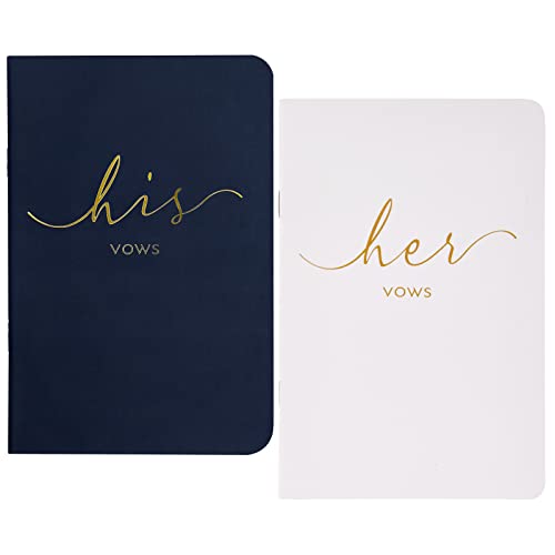 Urnseh Wedding Vow Books His and Hers, Officiant Book for Wedding Ceremony, Gold Foil Wedding...