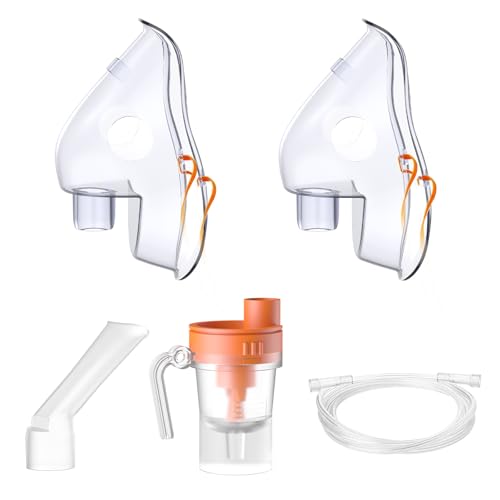 Nebulizer Replacement Kit, Nebulizer Mask for Adult, Nebulizer Tubing and Mouthpieces, Suitable for Home Use