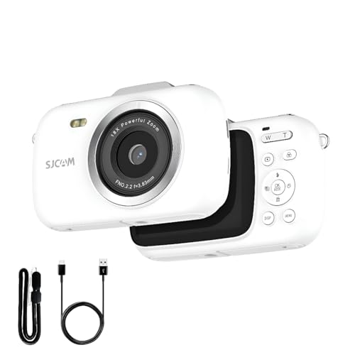 Image of SJCAM ZV100 5K 80MP Digital Camera | 18X Digital Zoom with 5 Preset Modes, 750mAh Digital Point and Shoot Camera for Vlogging Beginners (White)