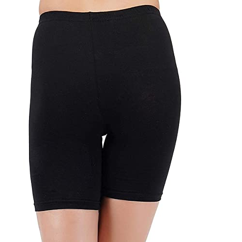 Image of Stretchable Cycling Shorts for Women (Shorties /Underskirt Shorts Shorties for Active wear /Exercise /Workout /Yoga /Gym /Cycle /Running Black