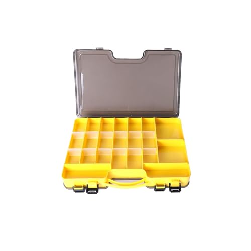 TGTAKDS Tackle Box Fishing Tackle Box Large Tackle Storage Box for kayak storage box Double-sided Tacklebox with Dividers Fishing Tackle Storage Boxes with Handle fishing tackle box organizer (yellow)
