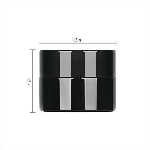 5g Thick Black UV Protection Small Glass Jars with Lids 5ml Concentrate Jars for Airtight Storage Wax Leaf Salve Cream Refillable Containers Jar (A capacity: 5ml 12PCS)2