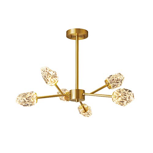 Chandelier en cristal laiton | Plafonnier crystal ball semi flush mount 12 lumières