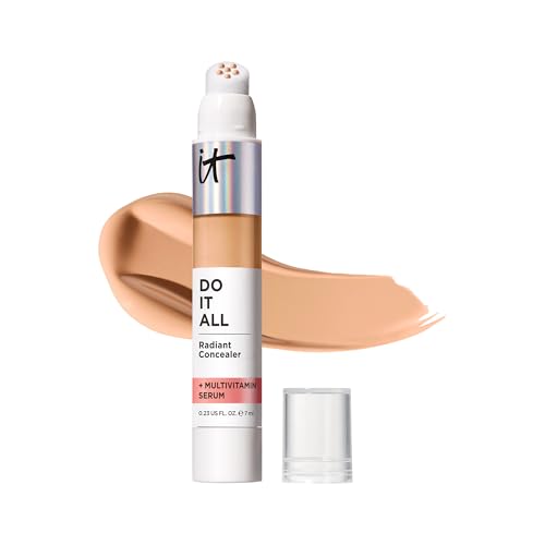 IT Cosmetics Radiant Concealer with Medium Coverage, Enriched with Vitamins B3, B5 and E, Do It All Concealer, Shade: Medium Tan Warm, 7ml