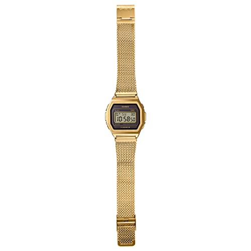 Casio Vintage A1000MGA-5DF Black Digital Dial Gold Stainless Steel Mesh Band D277 - Image 5