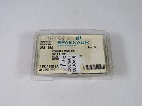 Spaenaur 238-024 Standard Dowel Pin 1/8x1-1/4" Lot of 100