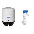 APEC Water Systems TANK-14 14 Gallon Pre-pressurized Reverse Osmosis Water Storage Tank & APEC Tank Ball Valve with 3/4 inch NPTF and 3/8” Output (TBVAL34-38 for Upgraded System)