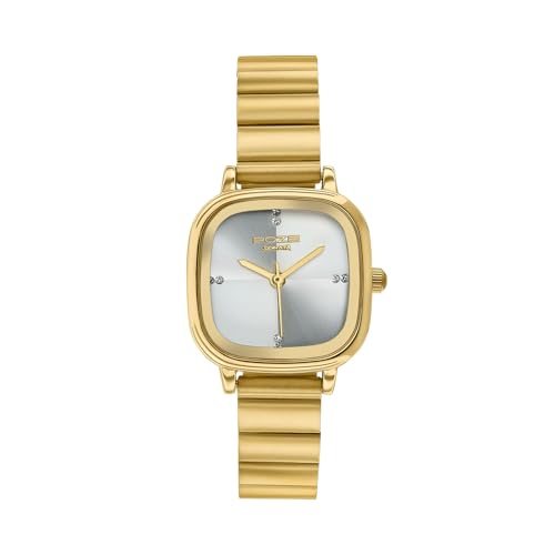 Image of Sonata Poze 9 with Quartz Analog White Dial IPG Strap Watch for Women - SP80189YM01W