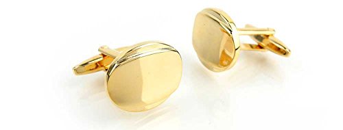Mancuernillas redondas doradas para hombre