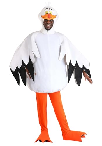 Little Mermaid Scuttle Adult Costume | Officially Licensed Disney Seagull Winged Bodysuit Pants Shoe Covers Large