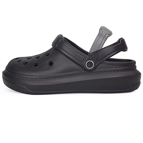 Vonmay Womens Mens Clogs Breathable Summer Beach Sandals Adjustable Slide Garden Shoes Slippers Nonslip, Black #TOP4