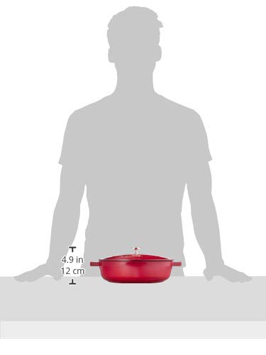 Staub Braiser 40506-544 Blazer Saute Pan, Cherry, 10.2 Inches (26 Cm), Large, Double-Handed, Casted, Enameled Pot, Sukiyaki, Induction Compatible #TOP3