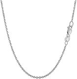 The Diamond Deal 14k SOLID Yellow or White Gold 1.5mm Shiny Diamond Cut Cable Link Chain Necklace fo