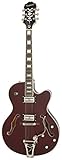 Grover 14:1 ratio Mechaniken Epiphone Emperor Swingster Hollow-Body E-Gitarre mit Bigsby Tremelo und Pickup Schaltung (Weinrot lackiert, Ahorn Korpus und Hals)