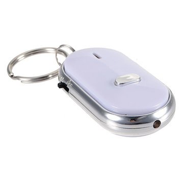 Key Finder Silver Keychain Sound LED with Whistle Claps