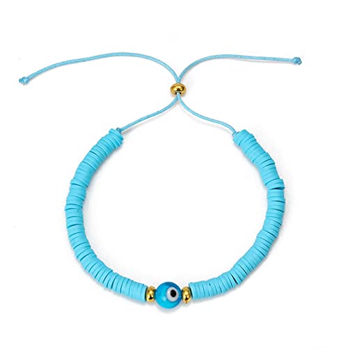 Bracelet tressé bleu Mauvais œil cordon fait main de qualité supérieure