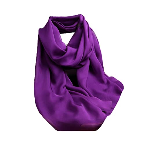Écharpe en soie violette contre les courants d'air, grand châle doux YIOLEAMP pour femme