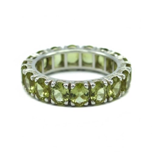 Image of 55Carat Choose Your Color Natural Gemstone Sterling Silver Band Ring Birthstone Friendship Love Size 5-13