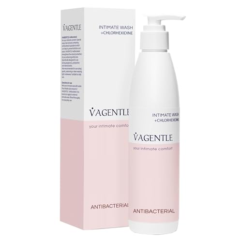 VAGENTLE Antibacterial Feminine Hygiene Intimate Wash with Chlorhexidine for Strong Antibacterial Effect, Infection Protection & Odor Control, pH-Balanced & Soap-Free for Gentle Daily Care, 250ml