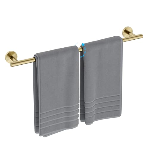 Luxbaro Brushed Gold Towel Bar 24 Inch (Total Length 26-Inch), Thicken Towel Rack for Bathroom Wall...